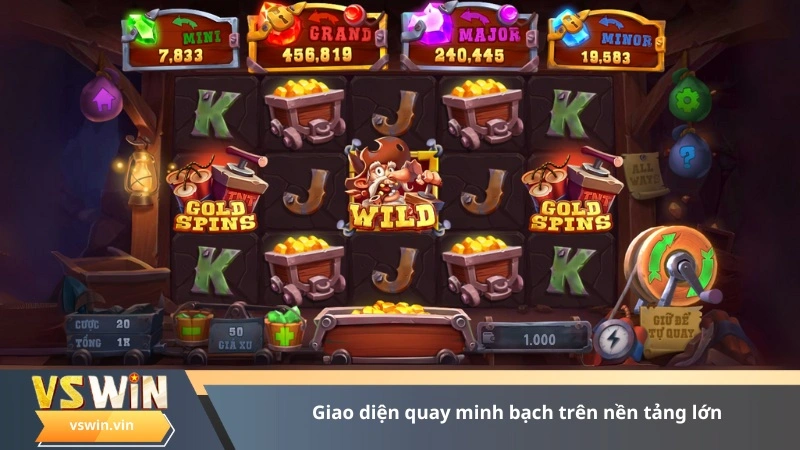 Giao diện quay minh bạch trên nền tảng lớn